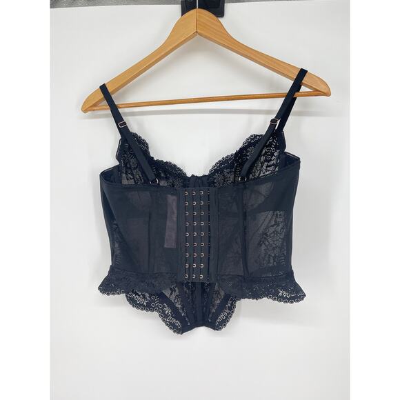 Savage X Fenty by Rihanna Lace Bustier Underwire Bra Black Size Large Sexy‎ - Picture 2 of 5